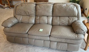 Nice 90 Reclining Sofa (Includes Blankets) - Lower Level.  Bring Lots of Help to Remove