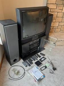 Huge Home Entertainment System Lot including 42 Yamaha Speakers, SONY STR-DE675 Receiver, JVC TD-W222 Cassette Deck and More