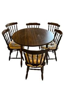 Nice 42 Dining Room Table (with two 12 leaves) and Chairs - Located in Basement.  Bring help to remove