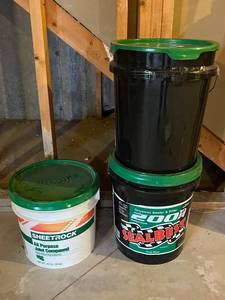 Sheetrock Joint Compound (Full) and Driveway Sealer & Filler - Located in Basement (BRING HELP TO REMOVE)