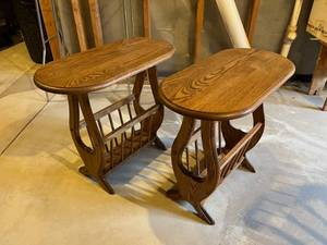Two 24 Vintage End Tables in Nice Condition - Located in Basement (BRING HELP TO REMOVE)