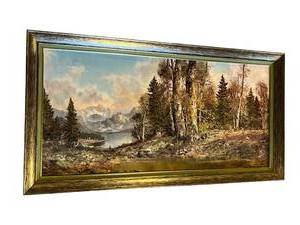 Vintage 27 x 51 Framed Art Print by LORENZ - Located in Basement