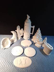 lot 93 image: Lg unpainted ceramics