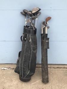 lot 271 image: 2 Golf Bags Full of Golf Clubs and More