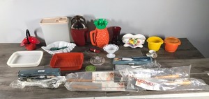 lot 282 image: Tupperware - Planters - International Silver Company Utensils - Vases - Cook Hooks and More