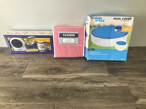 lot 292 image: Cannon Full Sheet Set - Pool Cover for 10-15ft Pools & Coffee Mug and Warmer Set