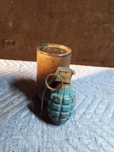 lot 116 image: Military training hand grenade in original case