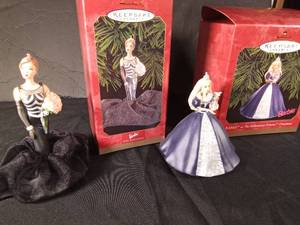 lot 139 image: 1999 Hallmark 40th Anniversary Barbie and The Millenium Princess ornaments