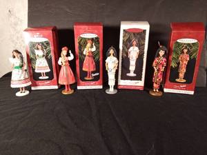 lot 133 image: 2) 1996 and 2) 1997 Hallmark Barbie ornaments of the world in original boxes