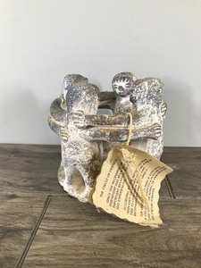 lot 343 image: Mexico Mayan Aztec Circle of Friends Unity Metal Sculpture Candle Holder