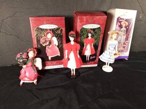 lot 155 image: 1996 Hallmark handcrafted 35th Anniversary Suburban Shopper & Silken flame and 1999 Hallmark handcrafted Rose Angel ornaments