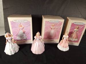 lot 162 image: 1994, 95, 96 Hallmarh Springtime Barbie Collection Series ornaments