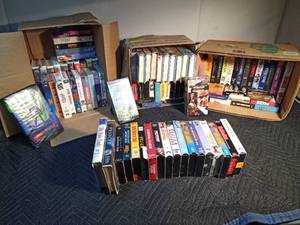 lot 204 image: 3 Boxes of VHSs