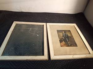 lot 216 image: Vintage print of Little boy blue and picture frame with glass