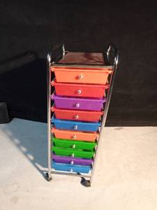 lot 240 image: 10 Drawer storage organizer on wheels