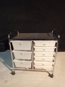 lot 241 image: 9 Drawer storage organizer on wheels