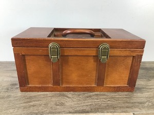lot 397 image: Wooden Storage Box for Sewing  Jewelry