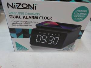 lot 70 image: Nizoni Wireless Charging Dual Alarm...