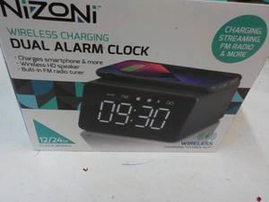 lot 71 image: Nizoni Wireless Charging Dual Alarm...