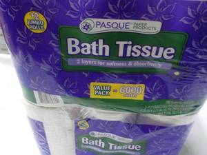lot 187 image: 24 Jumbo Rolls Pasque Bath Tissue...