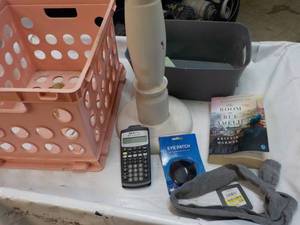 lot 154 image: Misc. Lot Plant Stand, Plastic Stor...