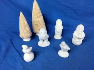Lot of 5 Dept 56 Snow Babies and Tree Figurines&nbsp