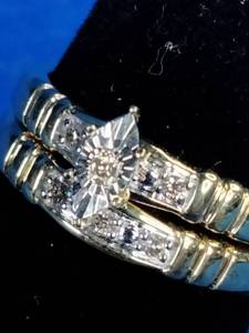 10K Yellow Gold 110ct tw Round Diamond Wedding Set Size 6