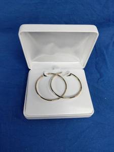 10K Gold 2 Round Tube Hoop Earrings