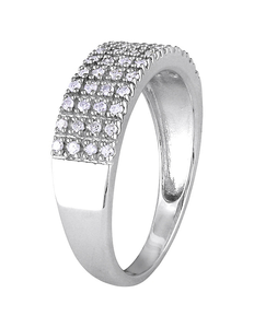 New Diamore Sterling Silver 14 ct tw Diamond 4-Row Band, Size 9