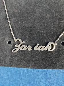 14K Gold Over Sterling Silver Personalized Script Name Necklace, Fariah or Zariah