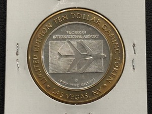 lot 93 image: McCarren Airport .999 Fine Silver $10 Dollar Gaming Token