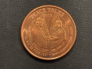 lot 89 image: 1 Ounce .999 Fine Copper Round 2018 Peace Talks