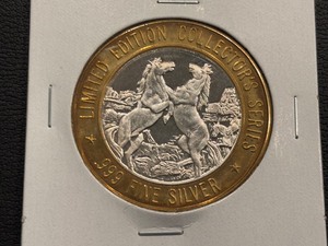lot 83 image: Prairie Meadows .999 Fine Silver $10 Dollar Gaming Token