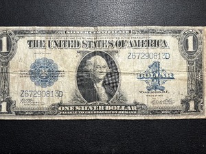 lot 3 image: 1923 Blue Seal $1 Dollar Silver Certificate