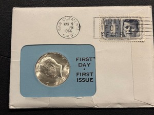 lot 19 image: 1965 Kennedy Half Dollar First Day Issue Uncirculated Unopened Envelope