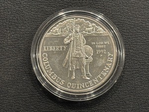 lot 23 image: 1992-P Columbus Silver Dollar Proof