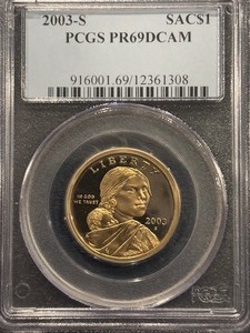 lot 36 image: 2003-S Sacagawea Dollar Proof PCGS PR69 Deep Cameo