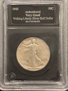 lot 38 image: 1943 Walking Liberty Half Dollar