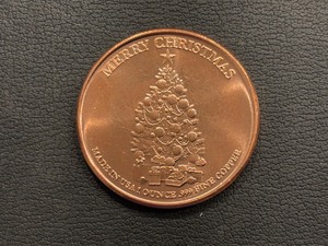 lot 65 image: 1 Ounce .999 Fine Copper Round Christmas