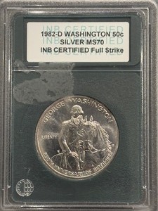 lot 44 image: 1982-D Washington Silver Quarter INB MS70
