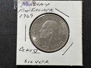 1969 Norway 5 Kroner Coin