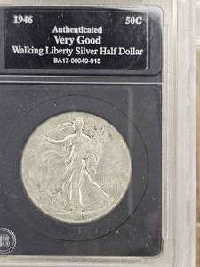 lot 32 image: 1946 Walking Liberty Half Dollar