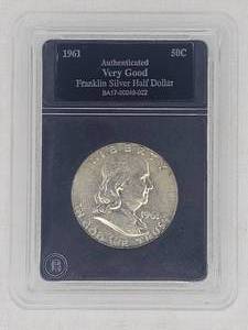 lot 43 image: 1961 Franklin Silver Half Dollar
