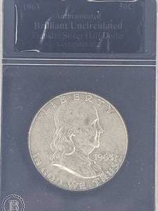 lot 47 image: 1963 Franklin Silver Half Dollar