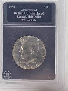 lot 72 image: 1986 Kennedy Half Dollar