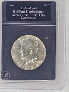 lot 48 image: 1965 Kennedy Silver Half Dollar