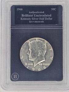 lot 49 image: 1966 Kennedy Silver Half Dollar