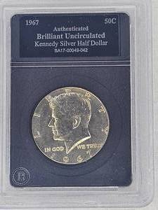 lot 50 image: 1967 Kennedy SIlver Half Dollar