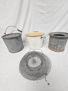 lot 131 image: Minnow Buckets and Pail