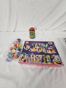 lot 185 image: Lego, Fischer Price, and Emeral Walnut tin